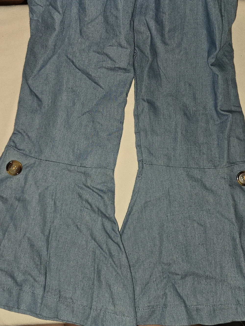 Kids Denim-Look One Piece with Leopard Bow Sz 3T